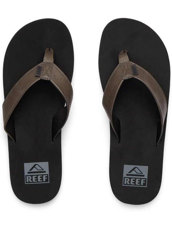 Men’s Grey Twinpin Flip Flop Sandals Brown Vegan Leather Casual main image 5